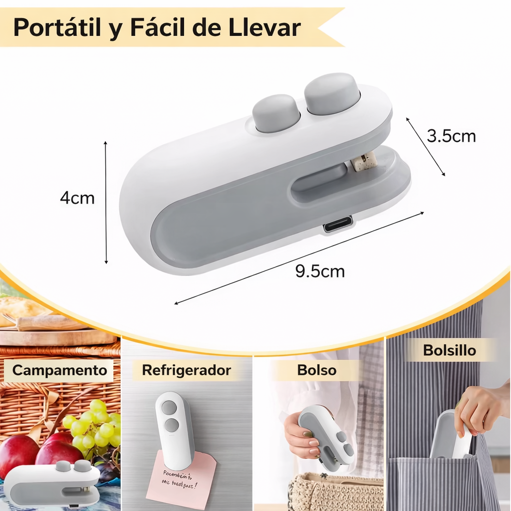 Sellador Eléctrico de Bolsas SellaSnack™ – Recargable y Portátil