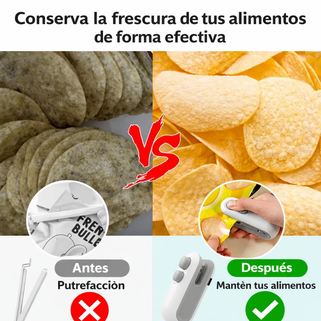 Sellador Eléctrico de Bolsas SellaSnack™ – Recargable y Portátil
